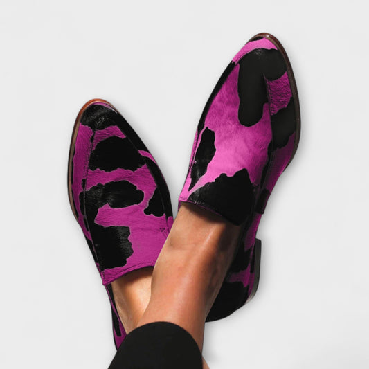 Paloma |  Mocasines con estampado de vaca